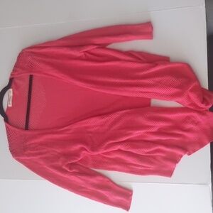 Faded glory asymmetrical hem salmon color sweater. Size large.